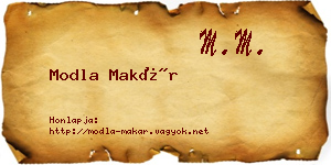 Modla Makár névjegykártya